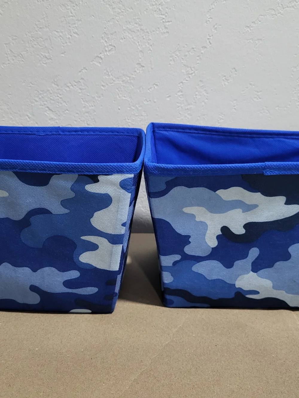 Blue Camo Fabric Storage Bins - Set of 2